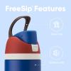 imageOwala Wicked FreeSip Insulated Stainless Steel Water Bottle with Straw for Sports and Travel BPAFree Sports Water Bottle 32 oz Glinda PinkCaptain America
