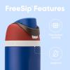 imageOwala Wicked FreeSip Insulated Stainless Steel Water Bottle with Straw for Sports and Travel BPAFree Sports Water Bottle 32 oz Glinda PinkCaptain America
