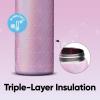 imageOwala Wicked FreeSip Insulated Stainless Steel Water Bottle with Straw for Sports and Travel BPAFree Sports Water Bottle 32 oz Glinda PinkGlinda