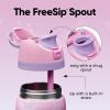 imageOwala Wicked FreeSip Insulated Stainless Steel Water Bottle with Straw for Sports and Travel BPAFree Sports Water Bottle 32 oz Glinda PinkGlinda