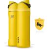imageOwala Wicked FreeSip Insulated Stainless Steel Water Bottle with Straw for Sports and Travel BPAFree Sports Water Bottle 32 oz Glinda PinkHufflepuff