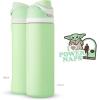 imageOwala Wicked FreeSip Insulated Stainless Steel Water Bottle with Straw for Sports and Travel BPAFree Sports Water Bottle 32 oz Glinda PinkStronger Thank You Think