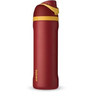 imageOwala Wicked FreeSip Insulated Stainless Steel Water Bottle with Straw for Sports and Travel BPAFree Sports Water Bottle 32 oz Glinda PinkGryffindor