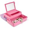 imageCaboodles OnTheGo Girl Makeup Box Wicked For Good Glinda Glam Limited Edition Hard Plastic Makeup Organizer Box BuiltIn Mirror Secure Latch Includes a WickedThemed Sticker SheetLavender Pink Sparkle