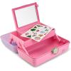 imageCaboodles OnTheGo Girl Makeup Box Wicked For Good Glinda Glam Limited Edition Hard Plastic Makeup Organizer Box BuiltIn Mirror Secure Latch Includes a WickedThemed Sticker SheetLavender Pink Sparkle