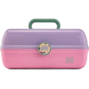 imageCaboodles OnTheGo Girl Makeup Box Wicked For Good Glinda Glam Limited Edition Hard Plastic Makeup Organizer Box BuiltIn Mirror Secure Latch Includes a WickedThemed Sticker SheetLavender Pink Sparkle