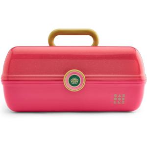 imageCaboodles OnTheGo Girl Makeup Box Wicked For Good Glinda Glam Limited Edition Hard Plastic Makeup Organizer Box BuiltIn Mirror Secure Latch Includes a WickedThemed Sticker SheetWicked Glinda  Pink over Pink Sparkle