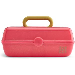 imageCaboodles OnTheGo Girl Makeup Box Wicked For Good Glinda Glam Limited Edition Hard Plastic Makeup Organizer Box BuiltIn Mirror Secure Latch Includes a WickedThemed Sticker SheetWicked Glinda  Pink Sparkle