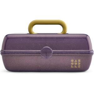 imageCaboodles OnTheGo Girl Makeup Box Wicked For Good Glinda Glam Limited Edition Hard Plastic Makeup Organizer Box BuiltIn Mirror Secure Latch Includes a WickedThemed Sticker SheetWicked Elphaba  Purple Sparkle