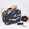 imageConair Makeup Bag Large Double Zip Toiletry and Cosmetic Bag Perfect Size for Use At Home or Travel Double Zip Organizer Shape in BlackBlue  Pink  Black Camo