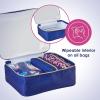 imageConair Makeup Bag Large Double Zip Toiletry and Cosmetic Bag Perfect Size for Use At Home or Travel Double Zip Organizer Shape in BlackBlue Palm