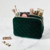 imageConair Makeup Bag Large Double Zip Toiletry and Cosmetic Bag Perfect Size for Use At Home or Travel Double Zip Organizer Shape in BlackEvergreen
