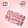 imageConair Makeup Bag Large Double Zip Toiletry and Cosmetic Bag Perfect Size for Use At Home or Travel Double Zip Organizer Shape in BlackPink  White Stripe