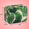 imageConair Makeup Bag Large Double Zip Toiletry and Cosmetic Bag Perfect Size for Use At Home or Travel Double Zip Organizer Shape in BlackPink Palm