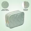 imageConair Makeup Bag Large Double Zip Toiletry and Cosmetic Bag Perfect Size for Use At Home or Travel Double Zip Organizer Shape in BlackSage Green