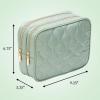 imageConair Makeup Bag Large Double Zip Toiletry and Cosmetic Bag Perfect Size for Use At Home or Travel Double Zip Organizer Shape in BlackSage Green