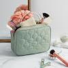 imageConair Makeup Bag Large Double Zip Toiletry and Cosmetic Bag Perfect Size for Use At Home or Travel Double Zip Organizer Shape in BlackSage Green