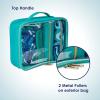 imageConair Makeup Bag Large Double Zip Toiletry and Cosmetic Bag Perfect Size for Use At Home or Travel Double Zip Organizer Shape in BlackTeal Palm