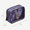 imageConair Makeup Bag Large Double Zip Toiletry and Cosmetic Bag Perfect Size for Use At Home or Travel Double Zip Organizer Shape in BlackWicked Purple