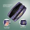 imageConair Makeup Bag Large Double Zip Toiletry and Cosmetic Bag Perfect Size for Use At Home or Travel Double Zip Organizer Shape in BlackWicked Purple