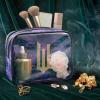 imageConair Makeup Bag Large Double Zip Toiletry and Cosmetic Bag Perfect Size for Use At Home or Travel Double Zip Organizer Shape in BlackWicked Purple