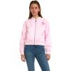 imageWicked womens Wicked Glinda Womens Ladies ampamp Juniors Pink Satin Bomber Jacket With Embroidery ampamp Metallic Foil Back PrintLight Pink