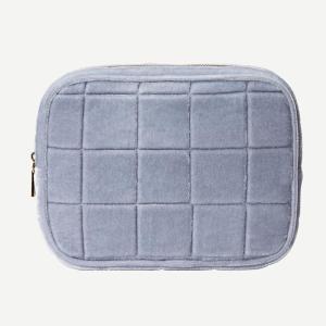 imageConair Makeup Bag Large Double Zip Toiletry and Cosmetic Bag Perfect Size for Use At Home or Travel Double Zip Organizer Shape in BlackFrosty Blue