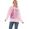imageWicked womens Wicked Glinda Womens Ladies ampamp Juniors Pink Crewneck Sweatshirt With Glitter SleevesLight Pink