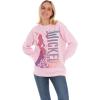 imageWicked womens Wicked Glinda Womens Ladies ampamp Juniors Pink Crewneck Sweatshirt With Glitter SleevesLight Pink