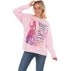 imageWicked womens Wicked Glinda Womens Ladies ampamp Juniors Pink Crewneck Sweatshirt With Glitter SleevesLight Pink