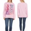 imageWicked womens Wicked Glinda Womens Ladies ampamp Juniors Pink Crewneck Sweatshirt With Glitter SleevesLight Pink