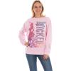 imageWicked womens Wicked Glinda Womens Ladies ampamp Juniors Pink Crewneck Sweatshirt With Glitter SleevesLight Pink