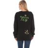 imageWicked Glinda ampamp Elphaba Womens Ladies ampamp Juniors Crewneck Sweatshirt with Embroidery ampamp Chenille Sleeve ampamp Back GraphicsBlack