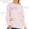 imageWicked Glinda ampamp Elphaba Womens Ladies ampamp Juniors Crewneck Sweatshirt with Embroidery ampamp Chenille Sleeve ampamp Back GraphicsPink