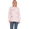 imageWicked Glinda ampamp Elphaba Womens Ladies ampamp Juniors Crewneck Sweatshirt with Embroidery ampamp Chenille Sleeve ampamp Back GraphicsPink