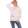 imageWicked Glinda ampamp Elphaba Womens Ladies ampamp Juniors Crewneck Sweatshirt with Embroidery ampamp Chenille Sleeve ampamp Back GraphicsPink