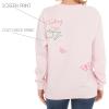 imageWicked Glinda ampamp Elphaba Womens Ladies ampamp Juniors Crewneck Sweatshirt with Embroidery ampamp Chenille Sleeve ampamp Back GraphicsPink
