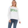 imageWicked Womens Ladies ampamp Juniors Cropped Hoodie with Green Foil Wicked Logo GraphicWhite