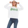 imageWicked Womens Ladies ampamp Juniors Cropped Hoodie with Green Foil Wicked Logo GraphicWhite