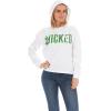 imageWicked Womens Ladies ampamp Juniors Cropped Hoodie with Green Foil Wicked Logo GraphicWhite