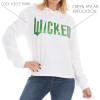 imageWicked Womens Ladies ampamp Juniors Cropped Hoodie with Green Foil Wicked Logo GraphicWhite