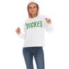 imageWicked Womens Ladies ampamp Juniors Cropped Hoodie with Green Foil Wicked Logo GraphicWhite
