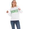 imageWicked Womens Ladies ampamp Juniors Cropped Hoodie with Green Foil Wicked Logo GraphicWhite