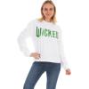 imageWicked Womens Ladies ampamp Juniors Cropped Hoodie with Green Foil Wicked Logo GraphicWhite