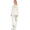 imageWicked Womens Ladies ampamp Juniors OffWhite 2Piece Crewneck ampamp Jogger Set with Screen Print ampamp Iridescent RhinestonesOffwhite