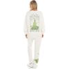 imageWicked Womens Ladies ampamp Juniors OffWhite 2Piece Crewneck ampamp Jogger Set with Screen Print ampamp Iridescent RhinestonesOffwhite