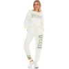 imageWicked Womens Ladies ampamp Juniors OffWhite 2Piece Crewneck ampamp Jogger Set with Screen Print ampamp Iridescent RhinestonesOffwhite