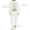 imageWicked Womens Ladies ampamp Juniors OffWhite 2Piece Crewneck ampamp Jogger Set with Screen Print ampamp Iridescent RhinestonesOffwhite