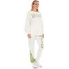 imageWicked Womens Ladies ampamp Juniors OffWhite 2Piece Crewneck ampamp Jogger Set with Screen Print ampamp Iridescent RhinestonesOffwhite