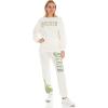 imageWicked Womens Ladies ampamp Juniors OffWhite 2Piece Crewneck ampamp Jogger Set with Screen Print ampamp Iridescent RhinestonesOffwhite